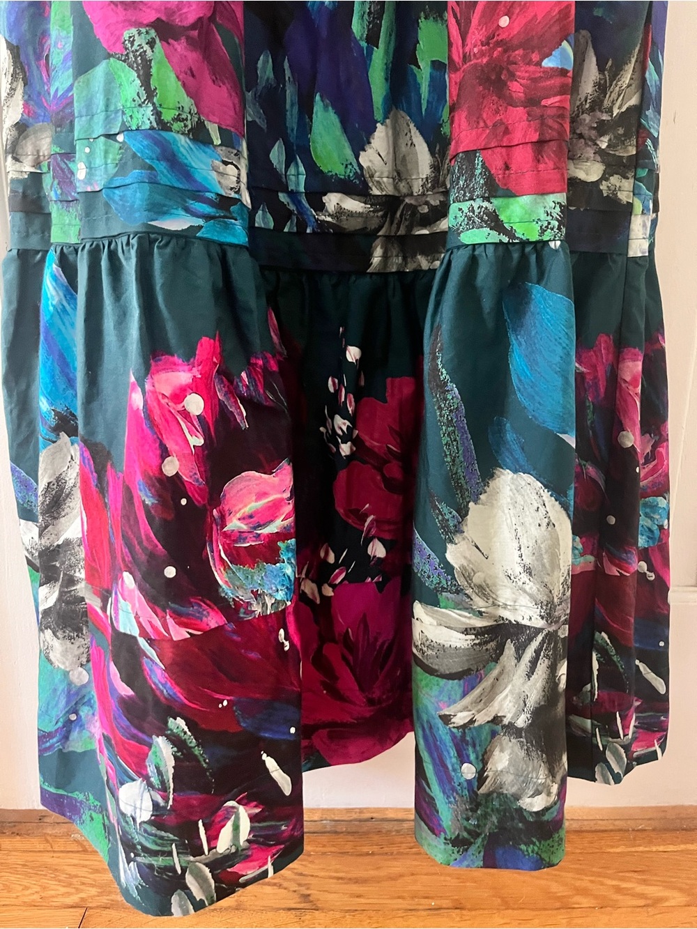 Anthropologie Floral Maxi Dress in Teal, Red, Pink, Blue - Picture 4 of 5
